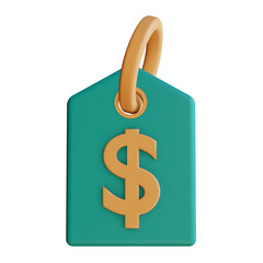 Dollar sign tag 3d icon
