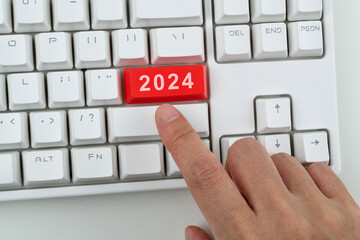 Modern keyboard with number 2024 button