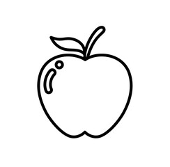 Apple back to school cartoon outline icon