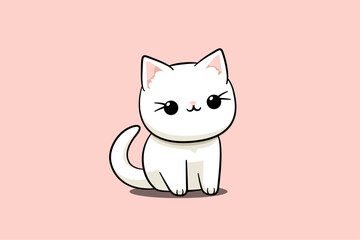 Cartoon cute cat vector