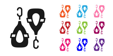 Black Earrings icon isolated on white background. Jewelry accessories. Set icons colorful. Vector