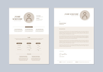 Professional Modern Clean CV Resume Template with brown color design