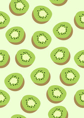 Fototapeta premium Seamless pattern with Kiwifruit.Eps 10 vector.