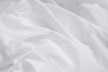 Obraz premium Soft focus white smooth ripple linen fabric on detail texture background