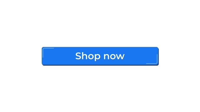 Shop now animated text button. Luma matte with transparent background 4K resolution