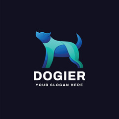 Dog Gradient Colorful Logo Vector Icon Illustration