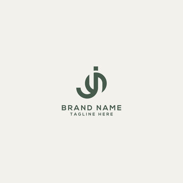 Alphabet letter JS SJ monogram logo vector template. Initial based minimal flat icon vector.
