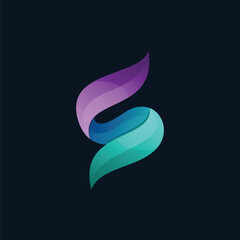 Abstract letter s gradient colorful logo vector icon illustration