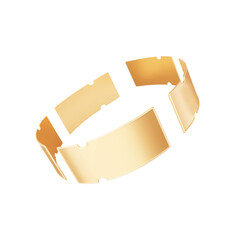 Golden coupon 3d rendering illustration