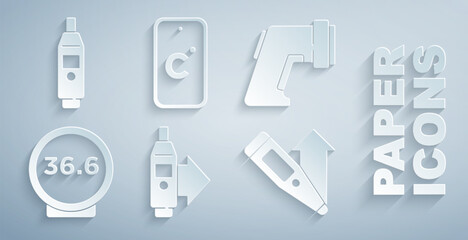 Set Digital thermometer, Medical, Celsius and icon. Vector