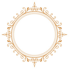 Circle vintage round frame flourish label vector