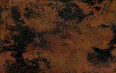 Vintage texture of old oxidized copper with some spots and stains on it Abstract grunge rusty metal texture background for web site or mobile devices design with copy space for text or image.