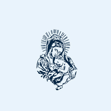 HIGH QUALITY MOTHER MARIA VECTOR FOR HOME WALL DESIGN, T-shirts and tattoos