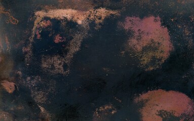 Vintage texture of old oxidized copper with some spots and stains on it Abstract grunge rusty metal texture background for web site or mobile devices design with copy space for text or image.
