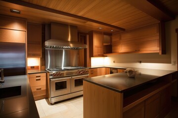 Fototapeta premium custom-built kitchen with cooking stations for various cuisines, including asian, european and american, created with generative ai