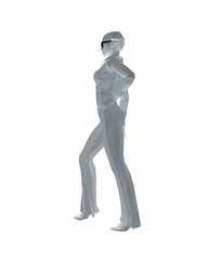 Stylish young women dressed in trendy clothes. Fashionable casual and formal outfits. 3D polygonal vector illustration. Girl boss. Fashion girl in sunglasses girl boss. woman face vector illustration.