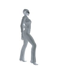 Stylish young women dressed in trendy clothes. Fashionable casual and formal outfits. 3D polygonal vector illustration. Girl boss. Fashion girl in sunglasses girl boss. woman face vector illustration.