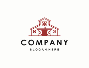 Redbarn minimalist logo vector 