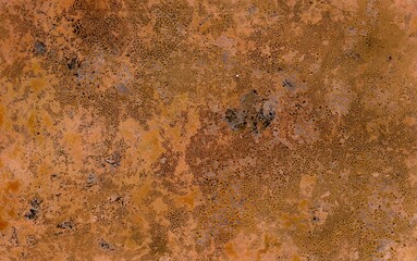 Vintage texture of old oxidized copper with some spots and stains on it Abstract grunge rusty metal texture background for web site or mobile devices design with copy space for text or image.
