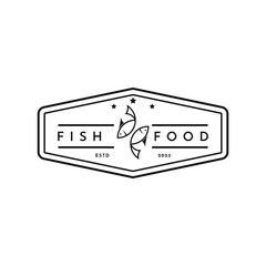 vintage retro seafood logo design idea