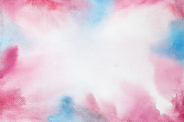 Abstract Space hand painted watercolor background. Colorful template. There is blank place for your text, textures design art work or skin product.