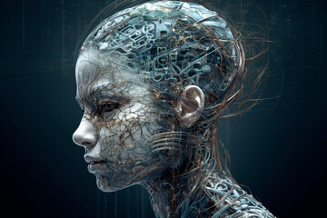 Futuristic photo of artificial intelligence created with Generative AI technology
