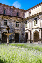 Courtyard of the monastery of Oseira at Ourense, Galicia, Spain. Monasterio de Santa Maria la Real de Oseira