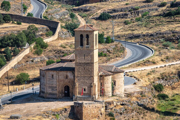 Eresma Valley, Mirador Del Valle del Eresma landscape view area near Segovia, Spain. - obrazy, fototapety, plakaty