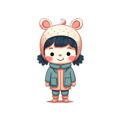 cute children cartoon character vector illustration