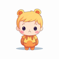 cute children cartoon character vector illustration