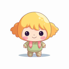 cute children cartoon character vector illustration