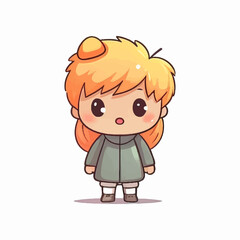 cute children cartoon character vector illustration