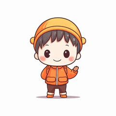 cute children cartoon character vector illustration
