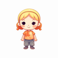 cute children cartoon character vector illustration
