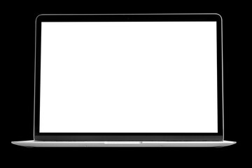 a modern laptop computer on black background