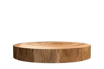 Wood round podium , transparent background, PNG ,Generative AI