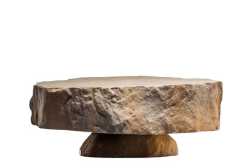 Stone round podium rock , transparent background, PNG ,Generative AI