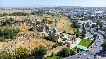 Fototapeta na wymiar Aerial view of Shah-i-Zinda in Samarkand
