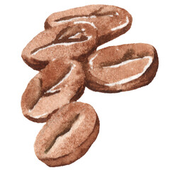 Watercolor Coffee Beans