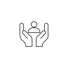 care, customer icon. Simple thin line, outline illustration element of Business icons set for UI and UX, website or mobile application