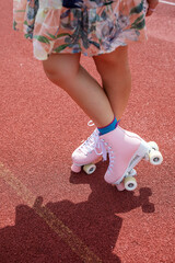 woman rollerblading
