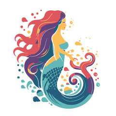 beautiful mermaid illustration for your design