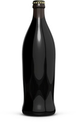  Amber Glass Beer Bottle 3D Rendering