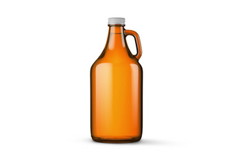 Amber Beer Glass Bottles 3D Rendering