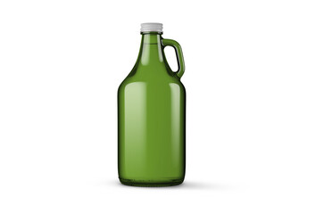 Green Beer Glass Bottles 3D Rendering