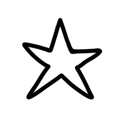 Star set symbol on white. Element drawing doodle line.