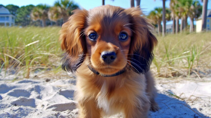 Naklejka premium cavalier king charles spaniel dog