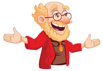 Grandfather head cartoon isolated