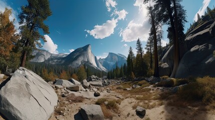 Discover the wonders of Yosemite National Park on a thrilling tour that unveils its awe-inspiring landscapes and captivating geological formations. Generated by AI.