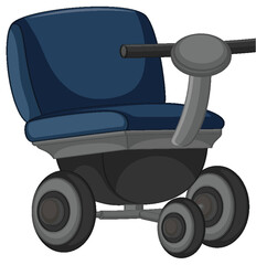 Electric wheelchair cartoon isolated